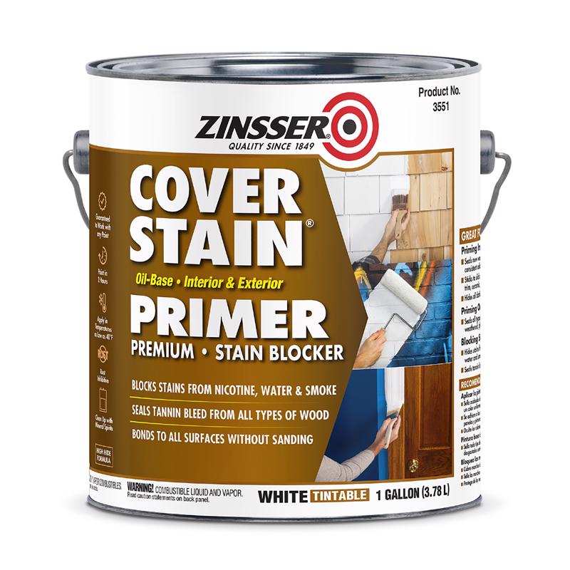 ZINSSER进口代理批发 Zinsser Cover Stain 白色油基醇酸底漆和密封剂 1 加仑