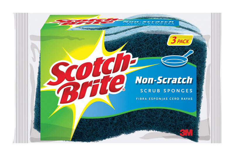 SCOTCH-BRITE进口代理批发 Scotch-Brite 多用途防刮海绵 4.4 英寸长 3 包