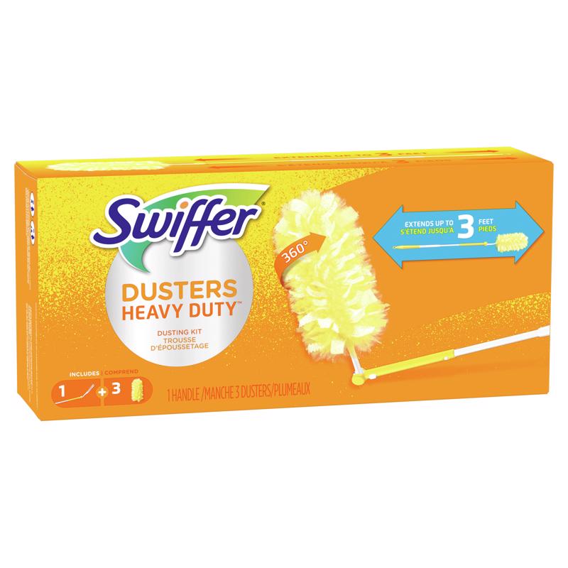 SWIFFER进口代理批发 Swiffer 360 重型除尘器 超细纤维 360 除尘器套件 3 件装