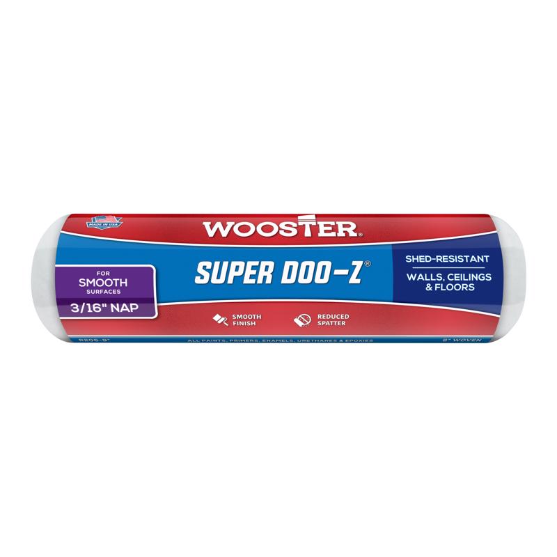 WOOSTER进口代理批发 Wooster Super Doo-Z 织物 9 英寸宽X 3/16 英寸常规油漆滚筒盖 1 个装