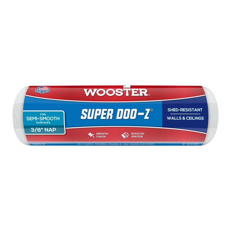 WOOSTER进口代理批发 Wooster Super Doo-Z 织物 9 英寸宽X 3/8 英寸常规油漆滚筒盖 1 个装