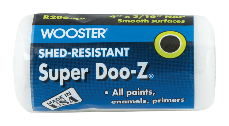 WOOSTER进口代理批发 Wooster Super Doo-Z 织物 4 英寸 WX 3/16 英寸常规油漆滚筒盖 1 个装