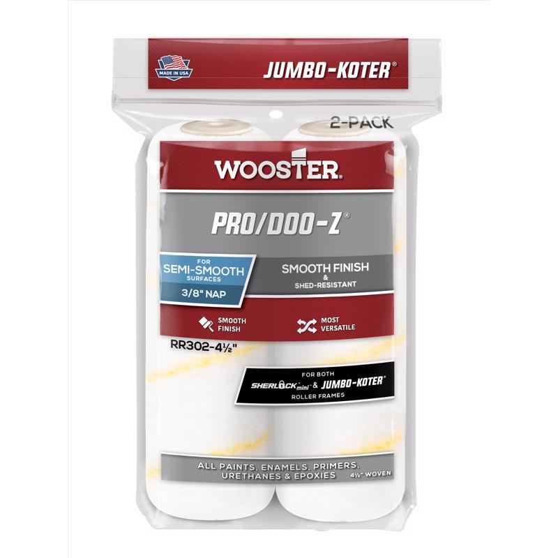 酷牌库|商品详情-WOOSTER进口代理批发 Wooster Pro/Doo-Z 编织 4 1/2 英寸 WX 3/8 英寸迷你油漆滚筒盖 2 个装