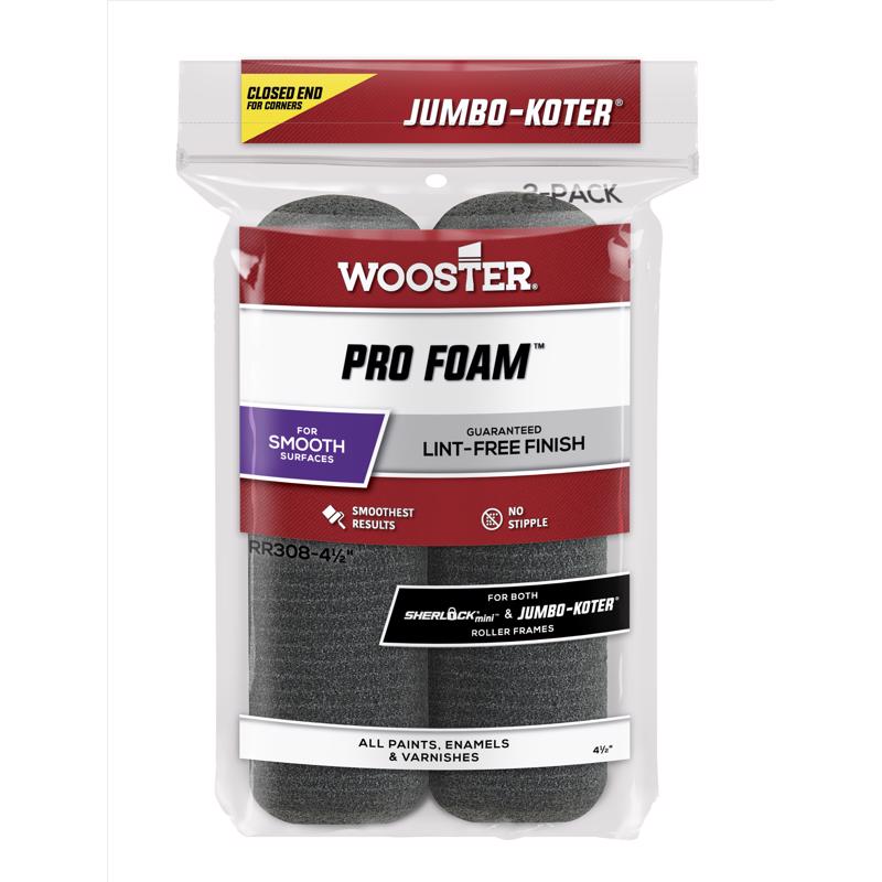 WOOSTER进口代理批发 Wooster Jumbo Koter Pro Foam 泡沫 4.5 英寸宽迷你油漆滚筒盖 2 个装