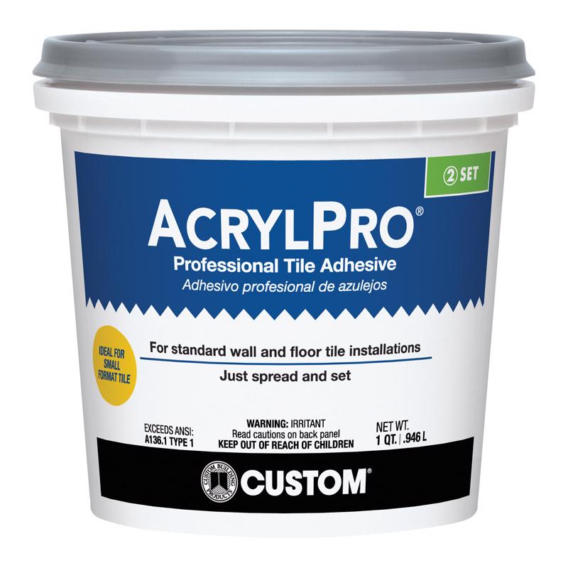 CUSTOM BUILDING PRODUCTS进口代理批发 定制建筑产品 AcrylPro 瓷砖粘合剂 1 夸脱