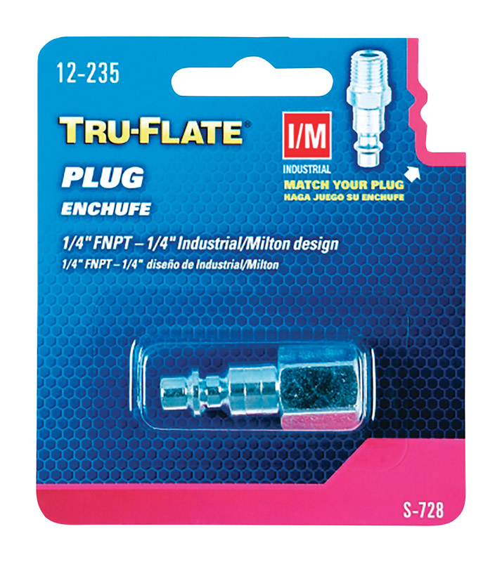 TRU-FLATE进口代理批发 Tru-Flate 钢制空气插头 1/4 英寸内螺纹 1 件