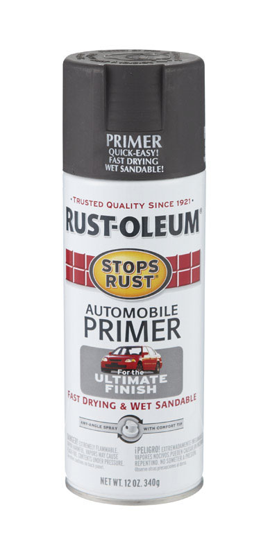 RUST-OLEUM进口代理批发 Rust-Oleum Stops Rust 深灰色平油基醇酸喷雾底漆 12 盎司