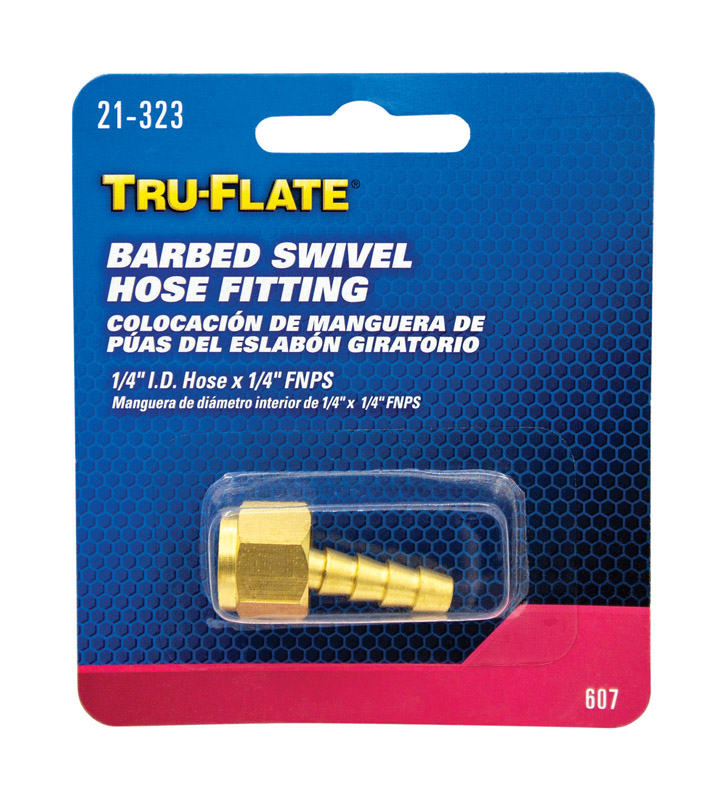 TRU-FLATE进口代理批发 Tru-Flate 黄铜倒刺旋转接头 1/4 英寸内螺纹 1 件