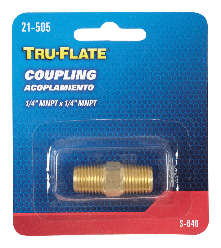 TRU-FLATE进口代理批发 Tru-Flate 黄铜接头 1/4 英寸外螺纹 1 件