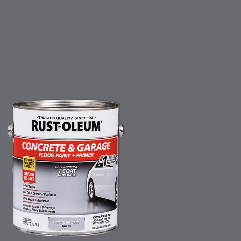 RUST-OLEUM进口代理批发 Rust-Oleum Satin 战舰灰色丙烯酸混凝土和车库地板漆 1 加仑