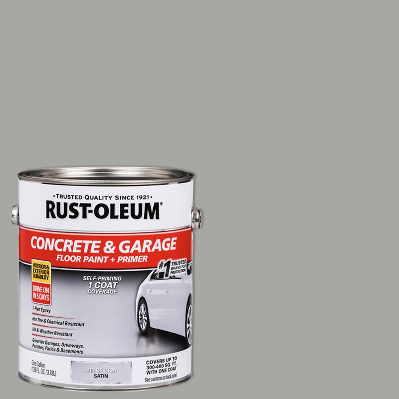 酷牌库|商品详情-RUST-OLEUM进口代理批发 Rust-Oleum Satin Armor 灰色丙烯酸混凝土和车库地板漆 1 加仑