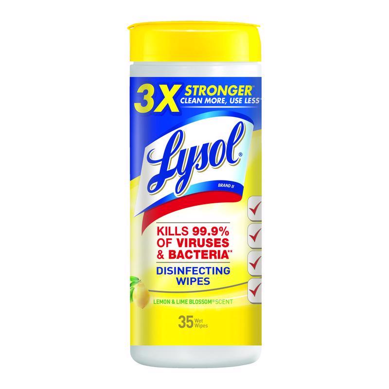 LYSOL进口代理批发 Lysol 柠檬和酸橙花香味消毒湿巾 35 克拉 1 包