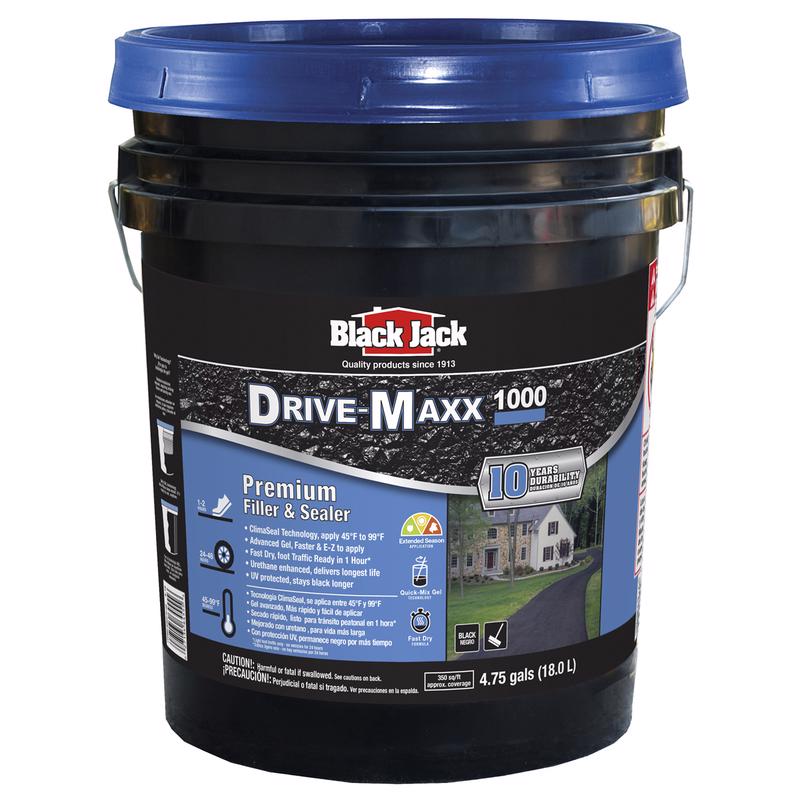 BLACK JACK进口代理批发 Black Jack Drive-Maxx 1000 哑光黑色水基橡胶沥青车道密封剂 4.75 加仑