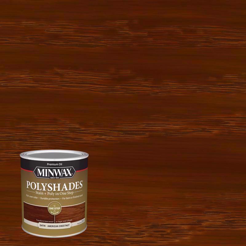 MINWAX进口代理批发 Minwax PolyShades 半透明缎面美国栗子油基染色剂/聚氨酯饰面 1 夸脱