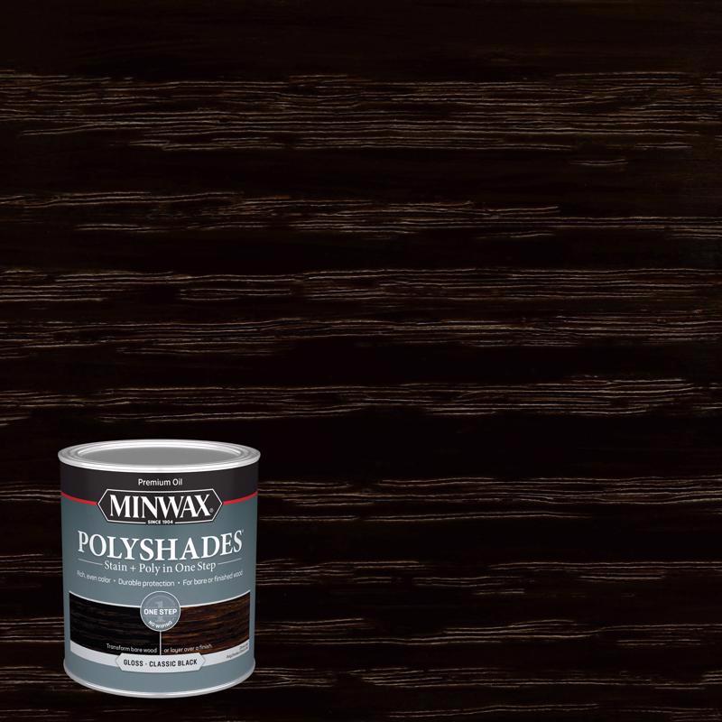 MINWAX进口代理批发 Minwax PolyShades 半透明光泽经典黑色油基着色剂/聚氨酯饰面 1 夸脱