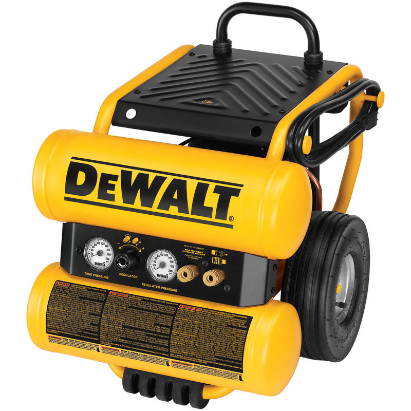 DEWALT进口代理批发 DeWalt 4 加仑双叠式便携式空气压缩机 125 psi 1.1 HP