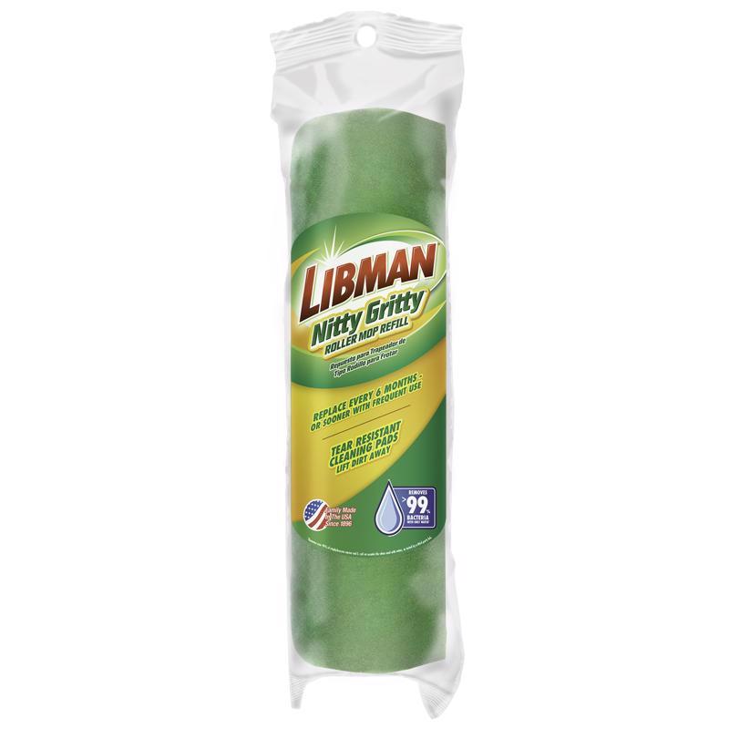 LIBMAN进口代理批发 Libman Nitty Gritty 10 英寸滚筒海绵拖把补充装 1 件装