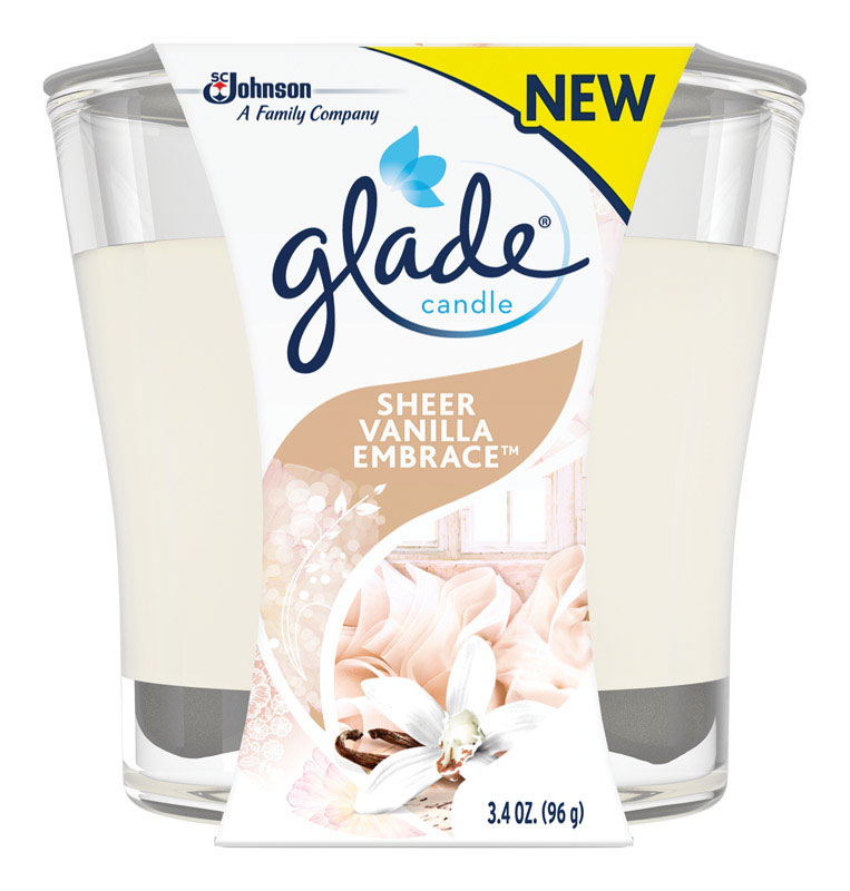 GLADE进口代理批发 Glade Cream 纯香草欢乐香味罐空气清新剂蜡烛 3.4 盎司