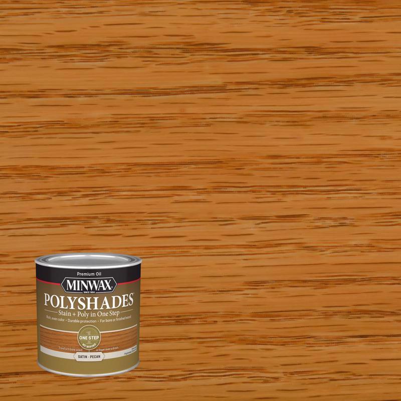 MINWAX进口代理批发 Minwax PolyShades 半透明缎面山核桃油基着色剂/聚氨酯饰面 1/2 pt