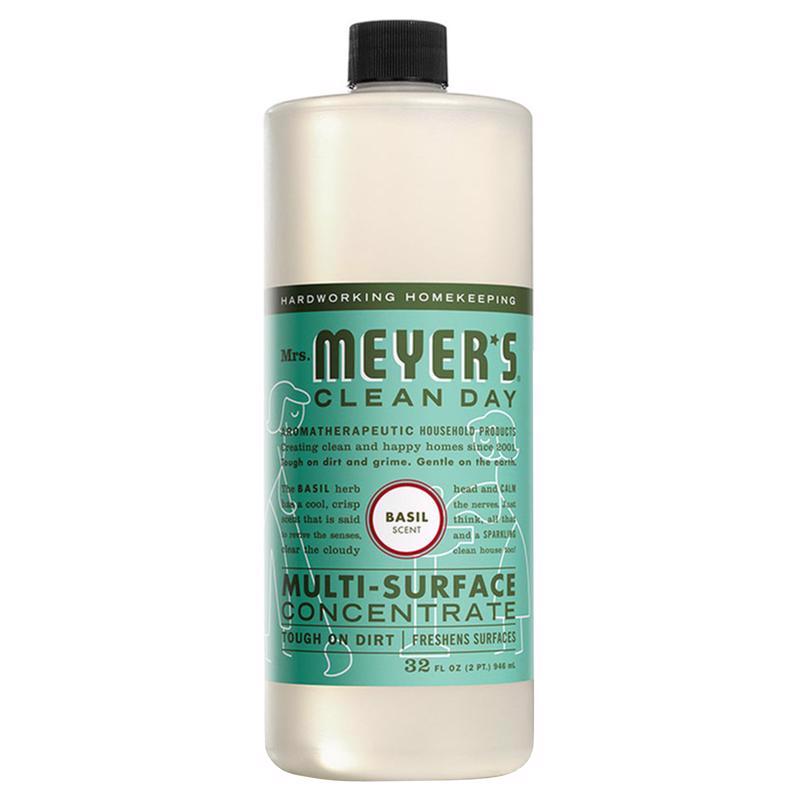 MRS. MEYER'S进口代理批发 Mrs. Meyer's Clean Day 罗勒香味浓缩有机多用途清洁液 32 盎司