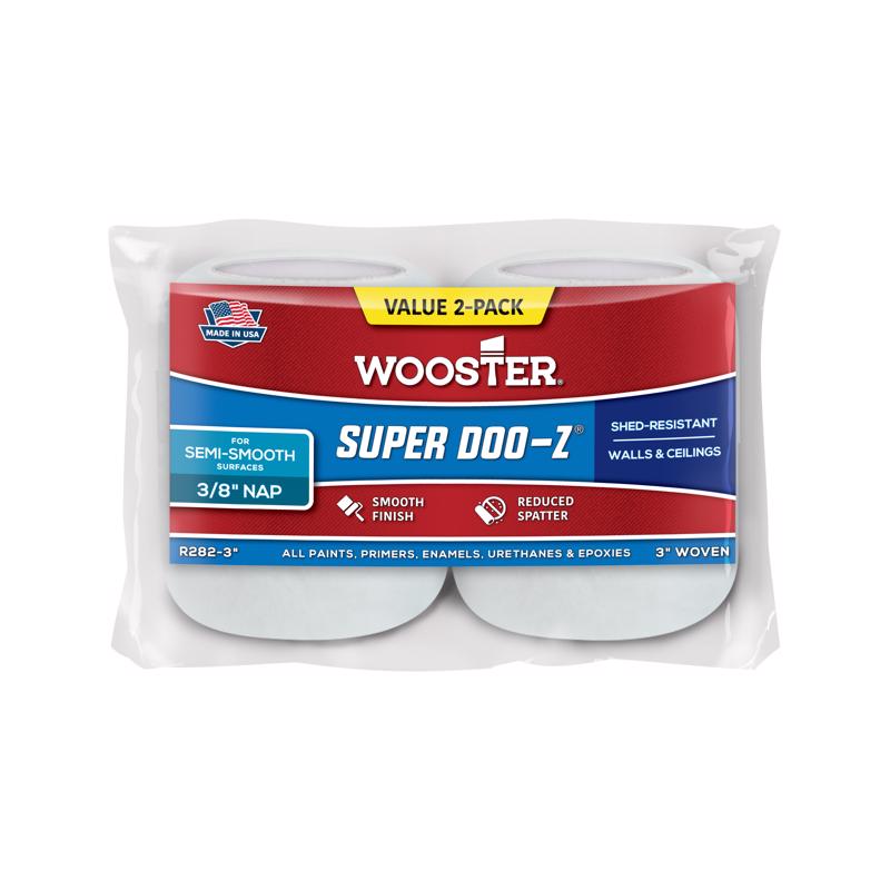 WOOSTER进口代理批发 Wooster Super Doo-Z 织物 3 英寸 WX 3/8 英寸修剪辊补充装 2 个装