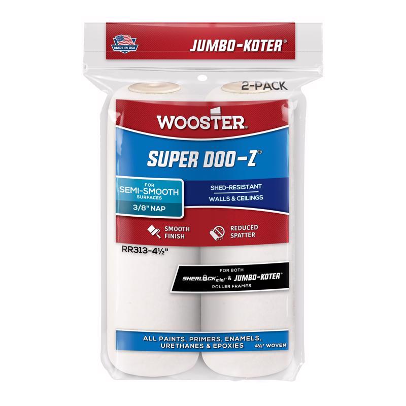 WOOSTER进口代理批发 Wooster Super Doo-Z 织物 4-1/2 英寸 WX 3/8 英寸装饰油漆滚筒盖 2 个装