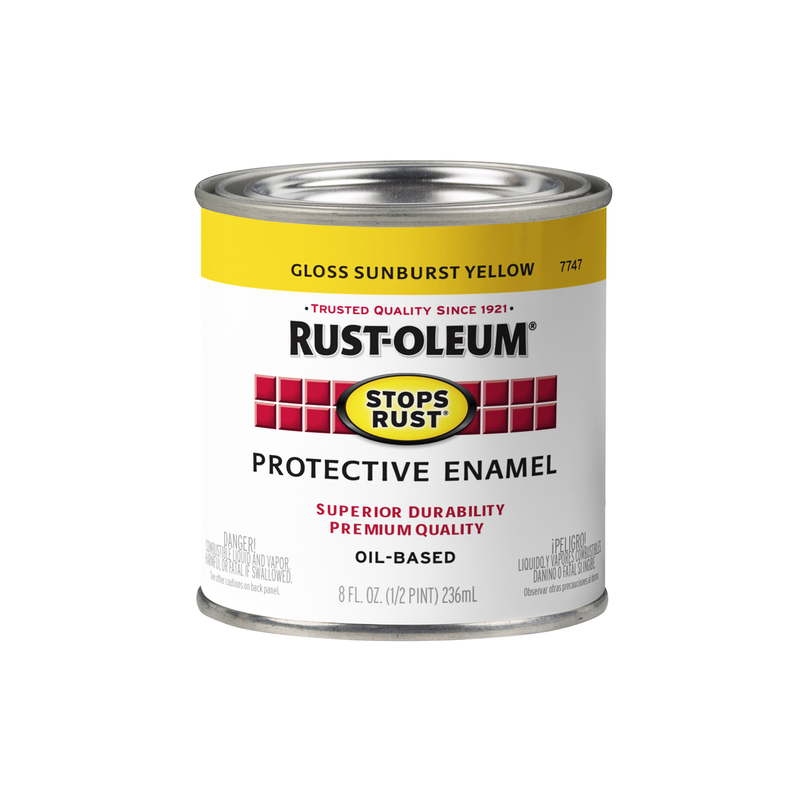 RUST-OLEUM进口代理批发 Rust-Oleum 防锈室内外光泽旭日黄色油基防护漆 0.5 磅