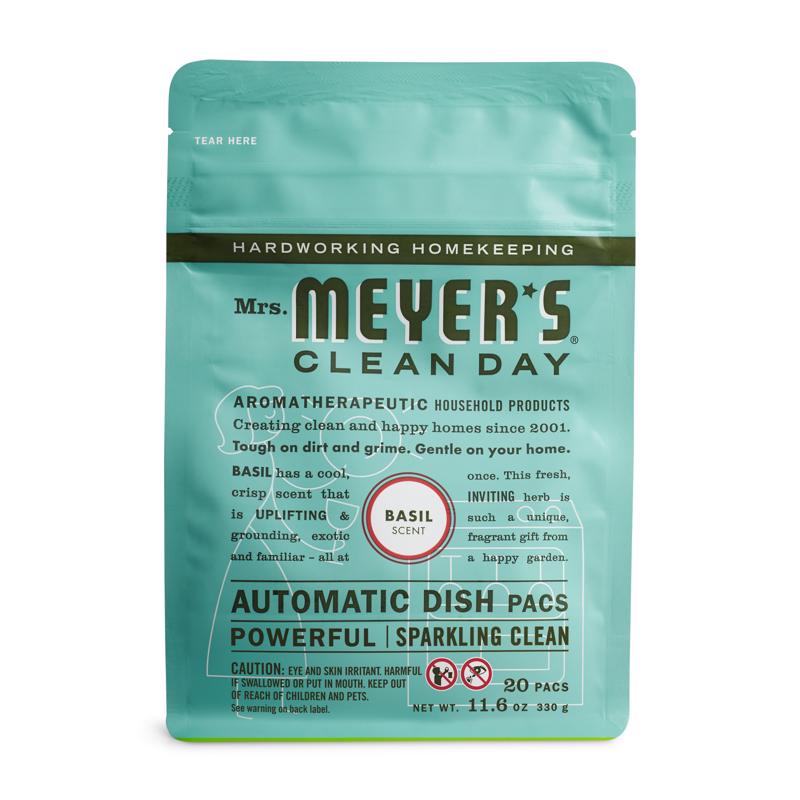 酷牌库|商品详情-MRS. MEYER'S进口代理批发 Mrs. Meyer's Clean Day 罗勒香味粉洗碗机清洁剂 11.6 盎司 20 包