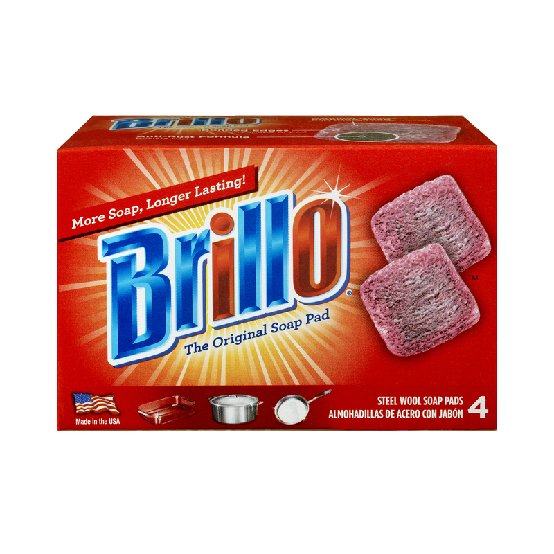 BRILLO进口代理批发 Brillo 多用途重型钢丝绒垫 4 件装