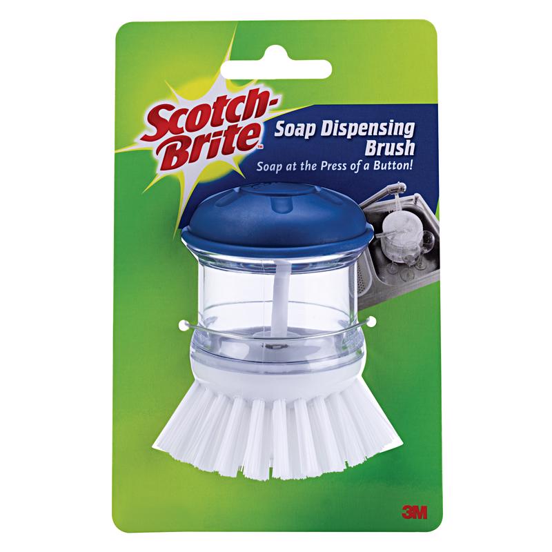 SCOTCH-BRITE进口代理批发 Scotch-Brite 4 英寸宽中号鬃毛塑料手柄皂液器洗碗刷