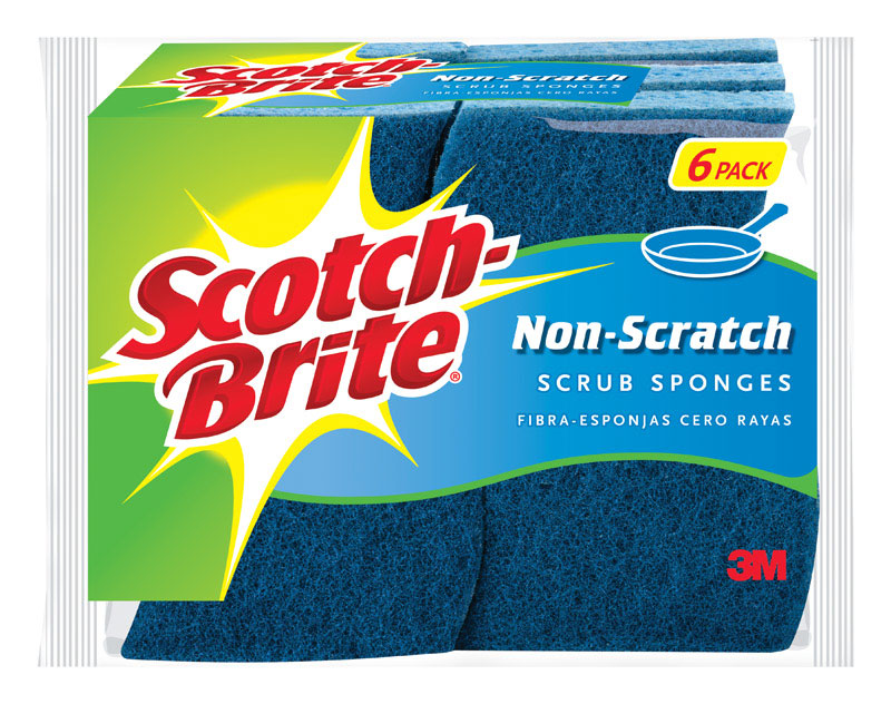 酷牌库|商品详情-SCOTCH-BRITE进口代理批发 Scotch-Brite 多用途无刮擦洗涤海绵 4.4 英寸长 6 个一包