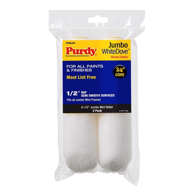 PURDY进口代理批发 Purdy 白鸽编织织物 6.5 英寸宽X 1/2 英寸巨型迷你油漆滚筒盖 2 个装