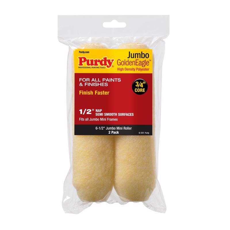 酷牌库|商品详情-PURDY进口代理批发 Purdy GoldenEagle 聚酯纤维 6.5 英寸 WX 1/2 英寸巨型迷你油漆滚筒盖 2 个装