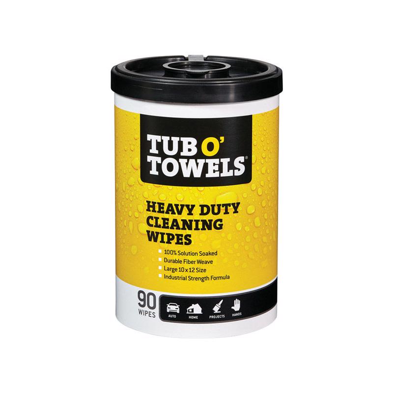 TUB O' TOWELS进口代理批发 Tub O' Towels 重型纤维编织清洁湿巾 12 英寸宽 X 10 英寸长 90 包