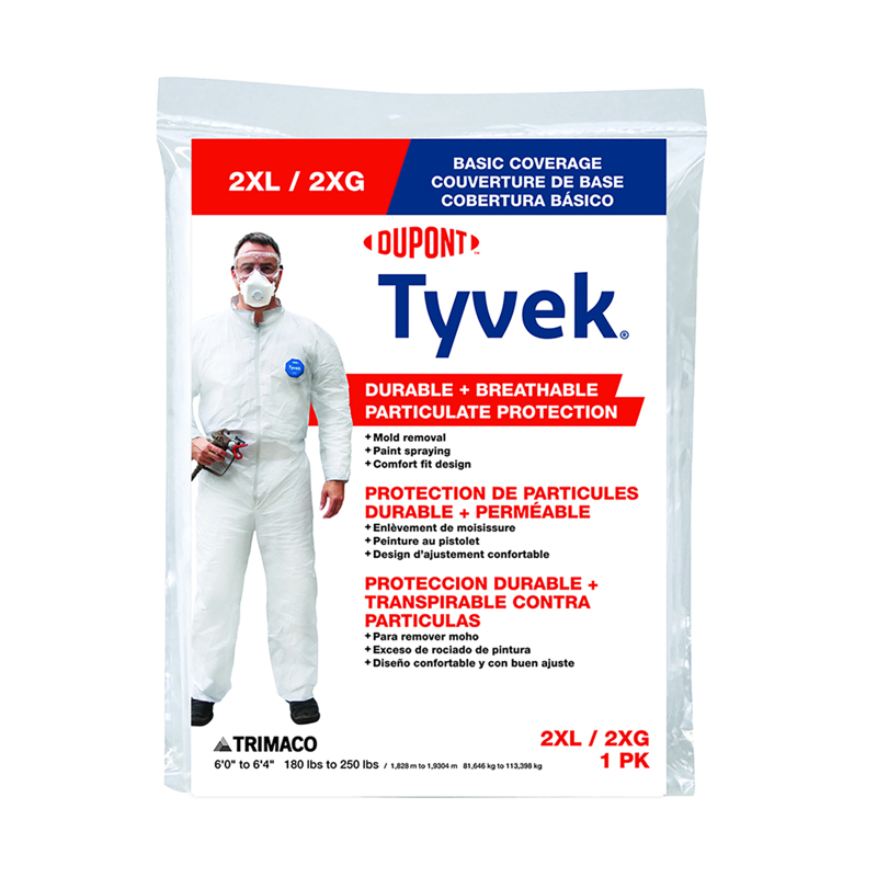 DUPONT进口代理批发 杜邦 Tyvek 工作服白色 2XLT 1 件装