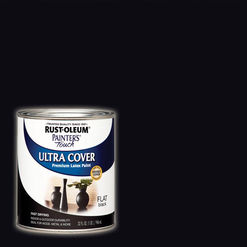 RUST-OLEUM进口代理批发 Rust-Oleum Painters Touch Ultra Cover 平黑色水性涂料外部和内部 1 夸脱