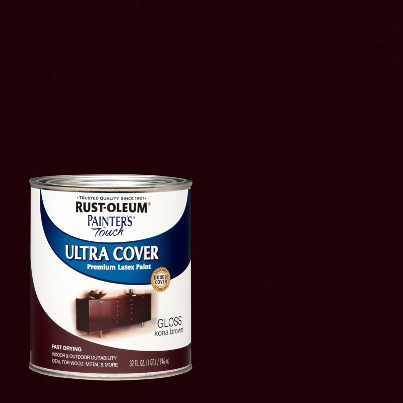 RUST-OLEUM进口代理批发 Rust-Oleum Painters Touch Gloss Kona Brown Ultra 覆盖涂料外部和内部 1 夸脱