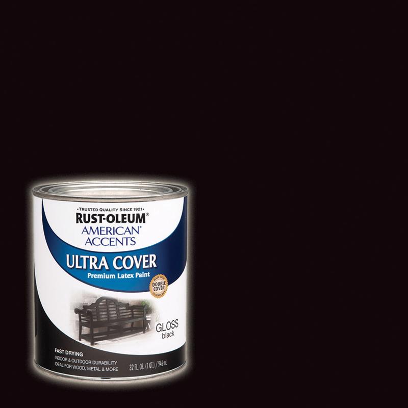 RUST-OLEUM进口代理批发 Rust-Oleum Painters Touch Ultra Cover 亮黑色水性涂料外部和内部 1 夸脱