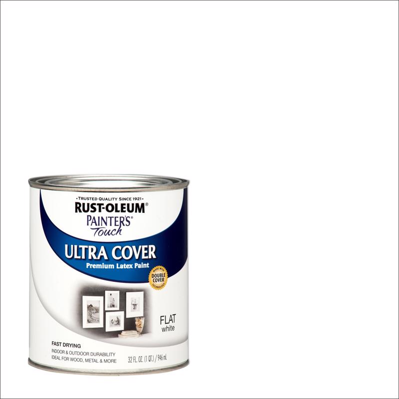 酷牌库|商品详情-RUST-OLEUM进口代理批发 Rust-Oleum Painters Touch Ultra Cover 纯白色水性涂料外部和内部 1 夸脱