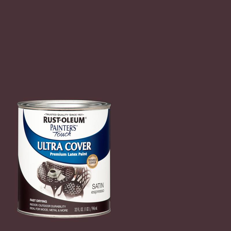 RUST-OLEUM进口代理批发 Rust-Oleum Painters Touch Ultra Cover 缎面浓咖啡防护瓷釉外部和内部 1 夸脱