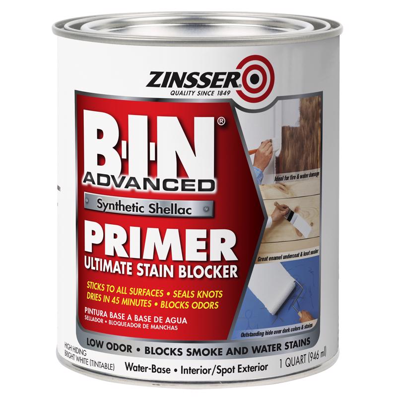 ZINSSER进口代理批发 Zinsser BIN 高级白色虫胶丙烯酸底漆和密封剂 1 夸脱