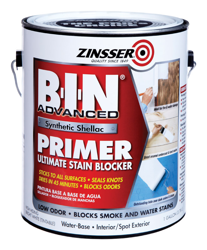 ZINSSER进口代理批发 Zinsser BIN 高级白色虫胶基丙烯酸底漆和密封剂 1 加仑