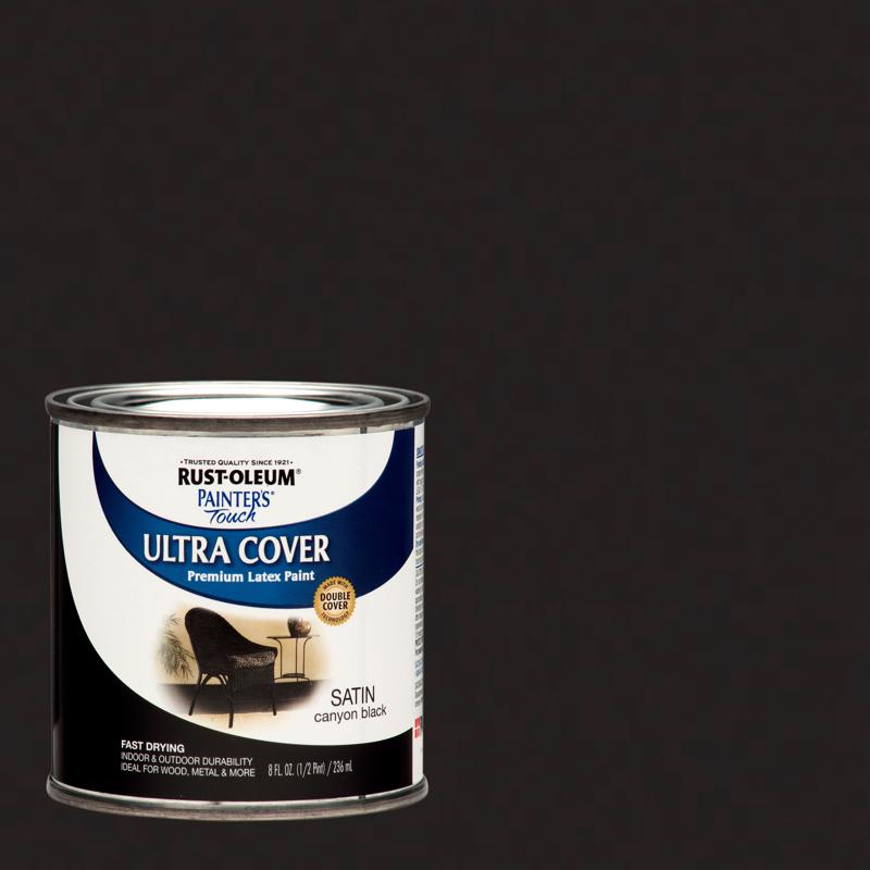 RUST-OLEUM进口代理批发 Rust-Oleum Ultra Cover 缎面峡谷黑色油漆外部和内部 8 盎司