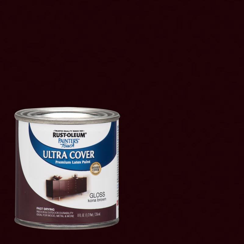 RUST-OLEUM进口代理批发 Rust-Oleum Painters Touch Ultra Cover 光泽科纳棕色水性涂料外部和内部 8 盎司