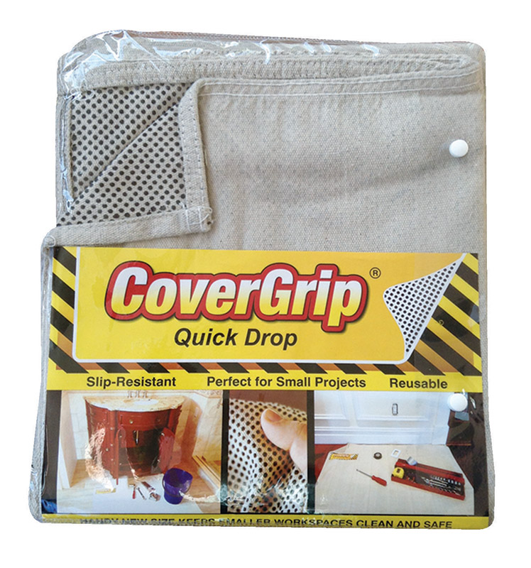 COVERGRIP进口代理批发 CoverGrip 3.5 ft. WX 4 ft. LX 1 mil 8 oz 安全帆布滴布 1 包