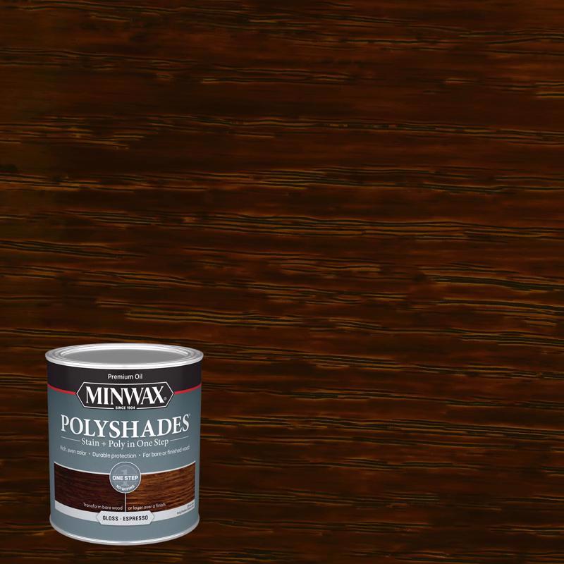 MINWAX进口代理批发 Minwax PolyShades 半透明光泽浓缩咖啡油基着色剂/聚氨酯面漆 1 夸脱