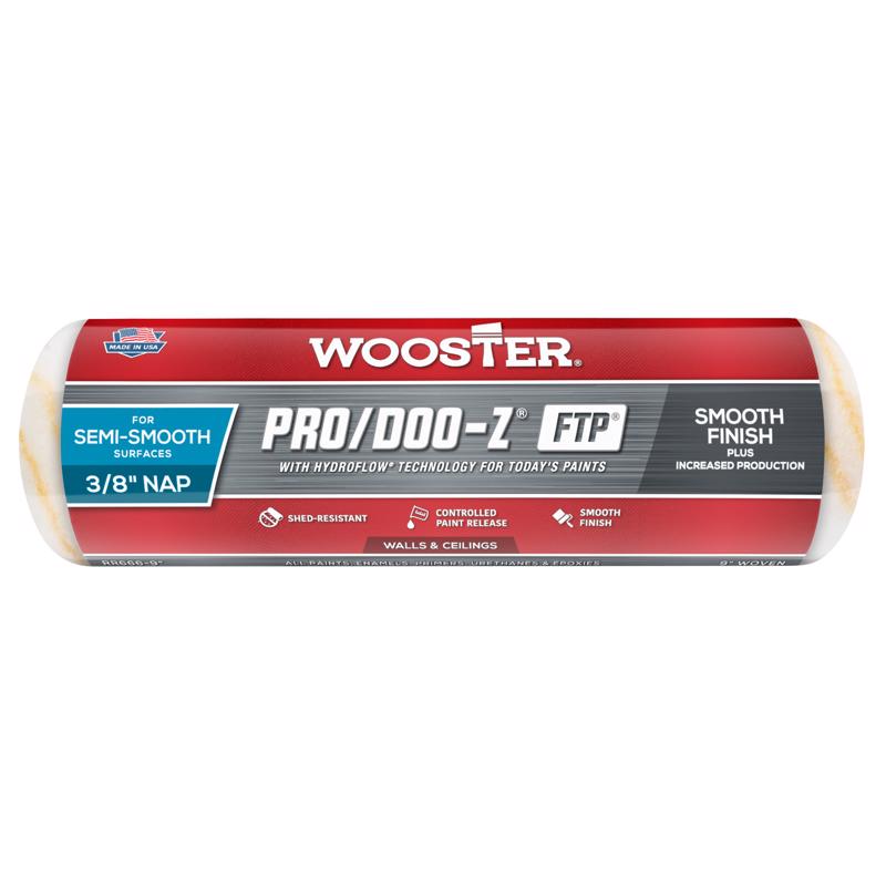 WOOSTER进口代理批发 Wooster Pro/Doo-Z FTP 合成混合物 9 英寸 WX 3/8 英寸油漆滚筒盖 1 个装