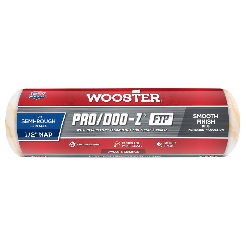 WOOSTER进口代理批发 Wooster Pro/Doo-Z FTP 合成混合物 9 英寸 WX 1/2 英寸 油漆滚筒盖 1 个装