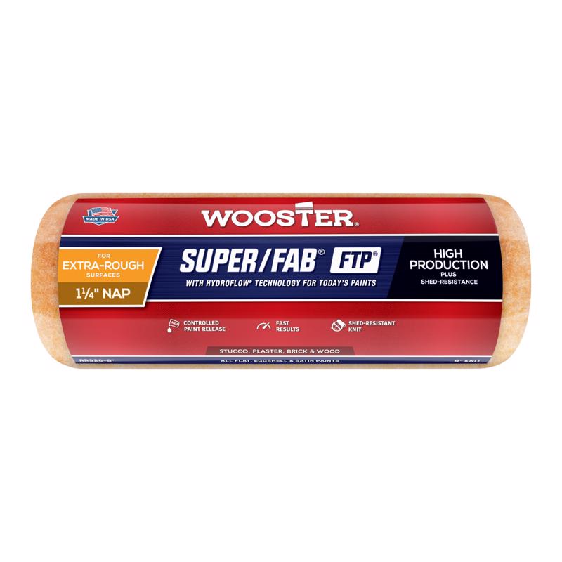 WOOSTER进口代理批发 Wooster Super/Fab 合成混合物 9 英寸 WX 1-1/4 英寸常规油漆滚筒盖 1 个装