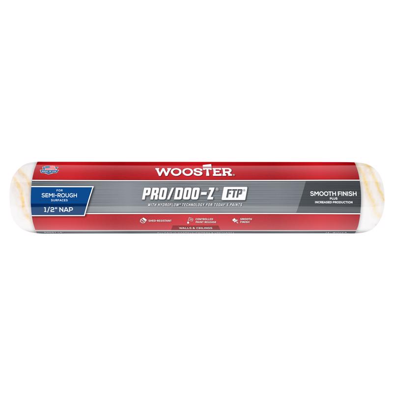 WOOSTER进口代理批发 Wooster Pro/Doo-Z FTP 合成混合物 14 英寸 WX 1/2 英寸 油漆滚筒盖 1 个装